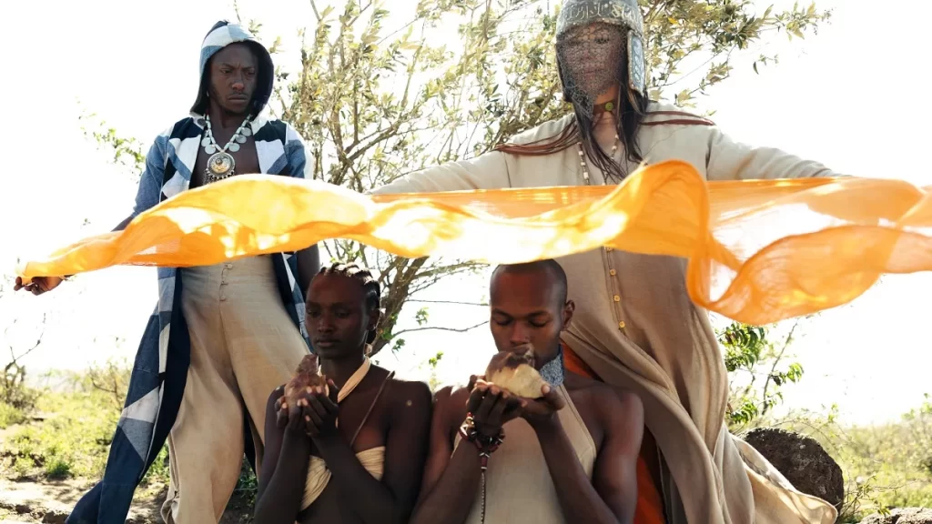 a still from the transmission music video amyra mah, ambasa mandela